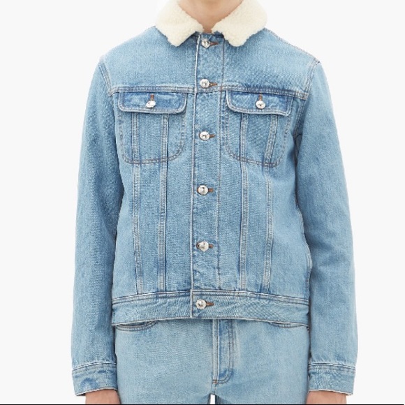 A.P.C Julien Faux Shearling-trimmed Denim Jacket - Picture 8 of 10